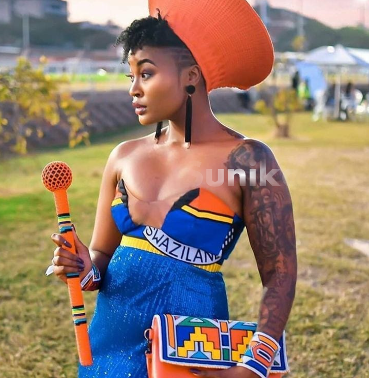 Orange and Blue Swazi Traditional Attire