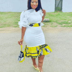 White Traditional Swati Dress