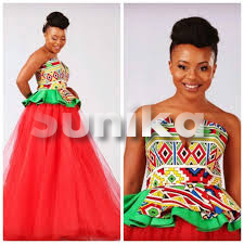 Ndebele Traditional Wedding Dress Green Peplum