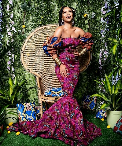 Nomzamo Mbatha PurpleTraditional Dress