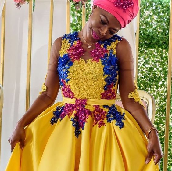 Beaded Pedi Traditional Dress for Makoti