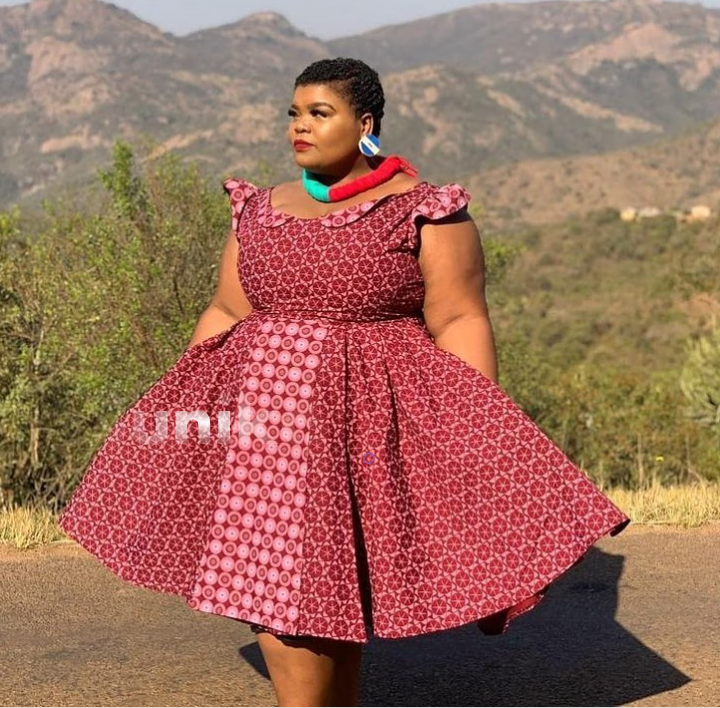 Plus Size Shweshwe Dress Beautiful