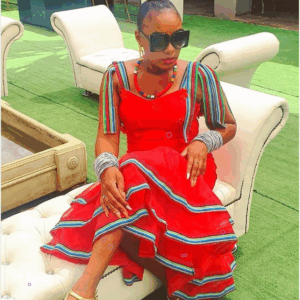 Beautiful red Venda Dress tussel sleeves Beautiful red Venda Dress tussel sleeves