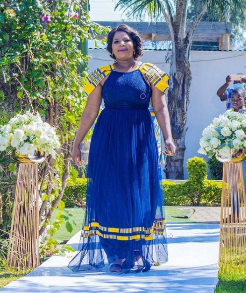 Blue Tulle Venda Traditional Dress