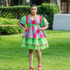 Green and red Venda dress Green and red Venda dress
