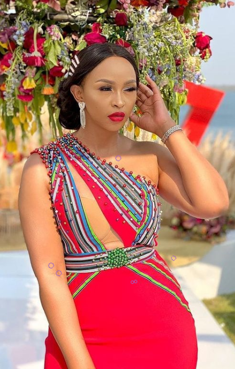 Red Venda Dress Beaded with crack