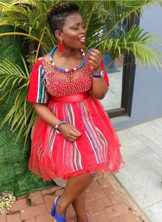 Red Venda Dress beaded