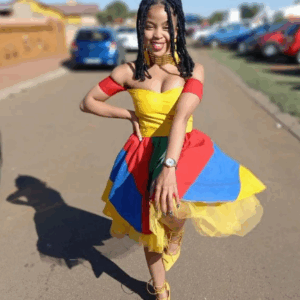 Beautiful Ndebele Dress with Tulle underskirt Beautiful Ndebele Dress with Tulle underskirt