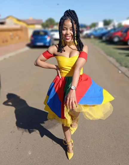 Beautiful Ndebele Dress with Tulle underskirt