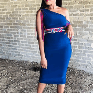 Blue Dress with Venda Waist band Blue Dress with Venda Waist band