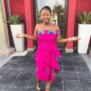 Drop shoulder Pink Tsonga Dress