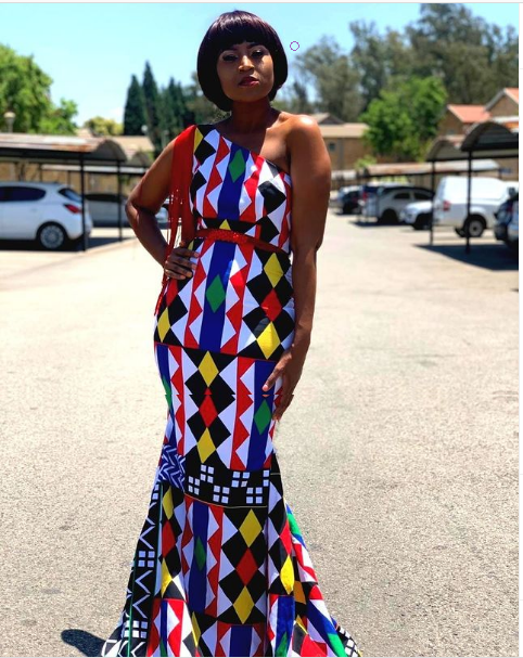 Long fishtail ndebele dress