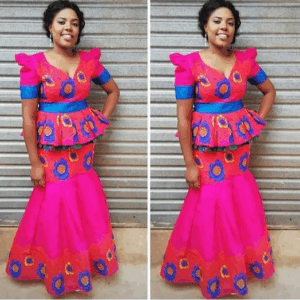 Pink and Blue Tsonga Dress