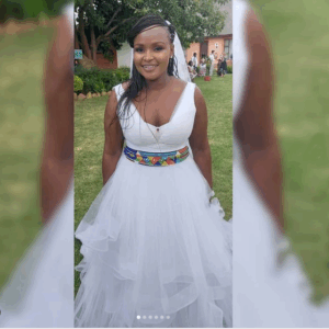 Wedding Dress with Ndebele Trims