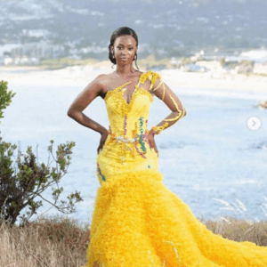 Yellow Traditional Pedi Wedding Dress By Otiz Seflo