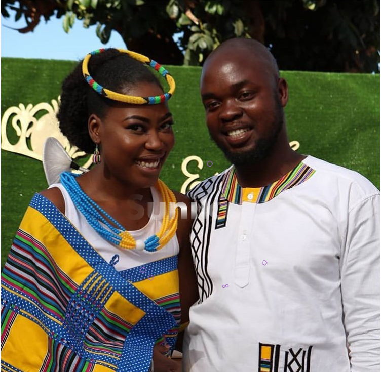 Beautiful White Yellow and Blue Venda Attire for couples