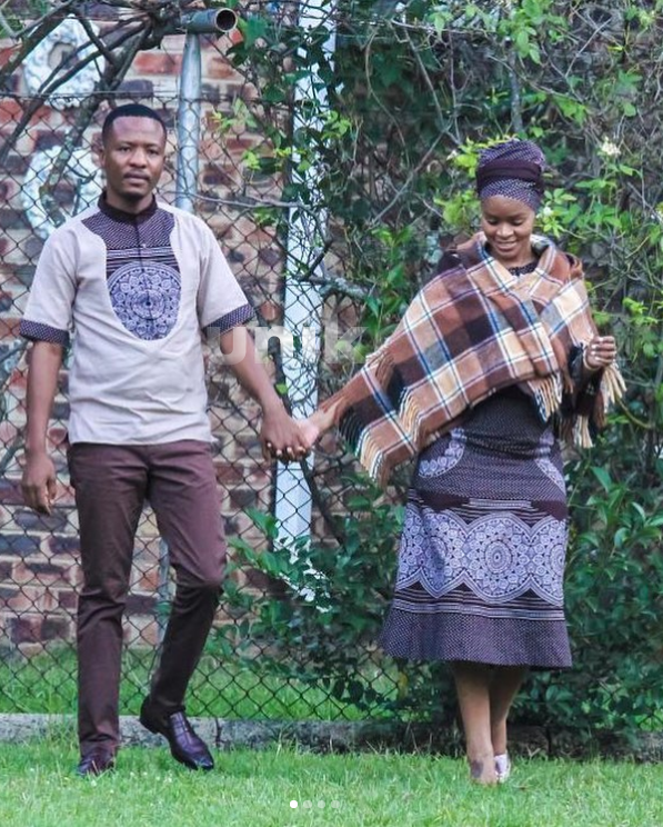 Brown Sotho Traditional Attire for Couples