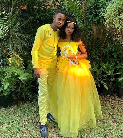 Flared Yellow Tsonga Wedding Dress 2022
