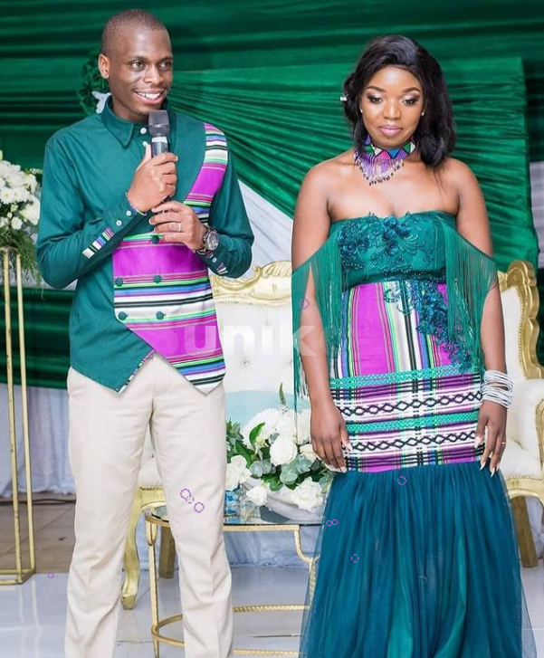 Green Venda Traditional Attire For Couples