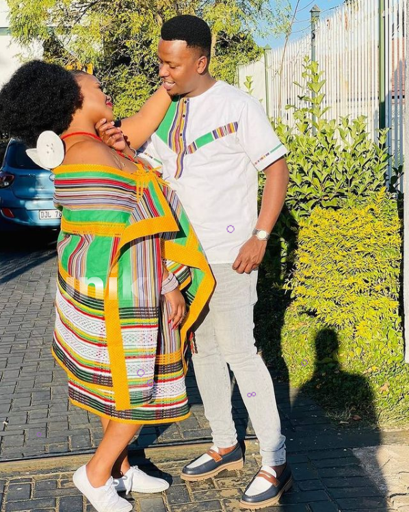 Green and Yellow Venda Attire for Couples