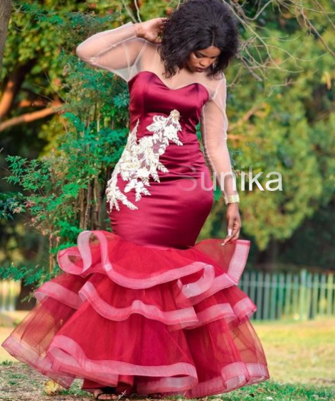 Traditional Wedding Dress Maroon