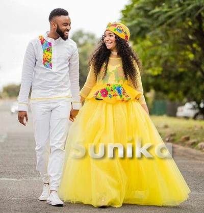 Matching Tsonga Attire for Traditional Wedding