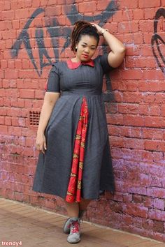 Plus Size Denim Print dress