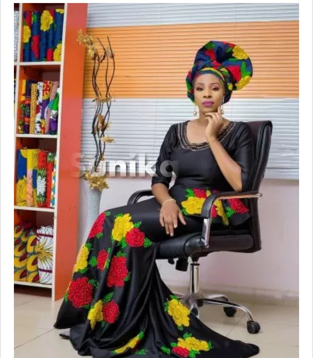 Black Colourful Aso Ebi