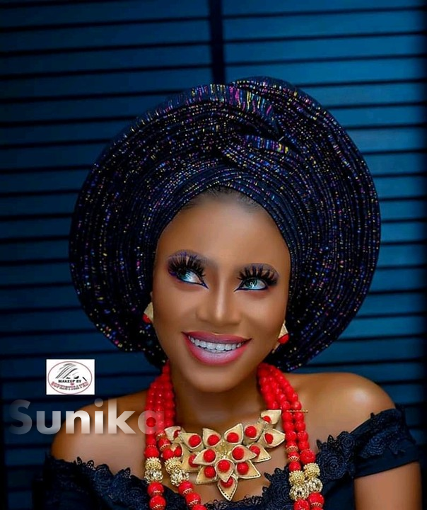 Dark Blue Aso Ebi with Accessories