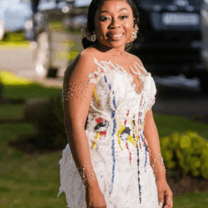 White Traditional Wedding dress by Bayanda Kathini