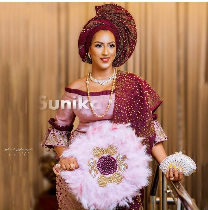 Burgundy and Pink Aso Ebi