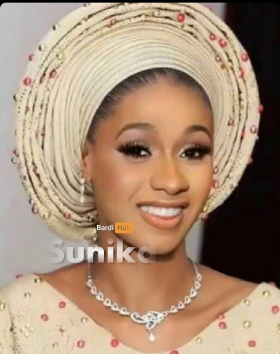 Cream Beaded Gele