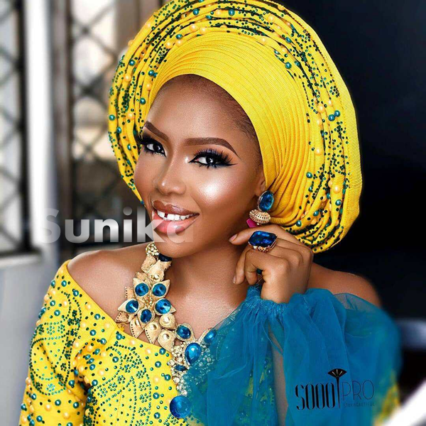 Turquoise and Yellow Aso Ebi