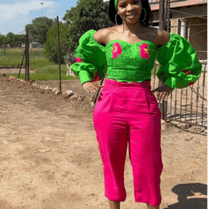 Green and Pink Tsonga Oufit