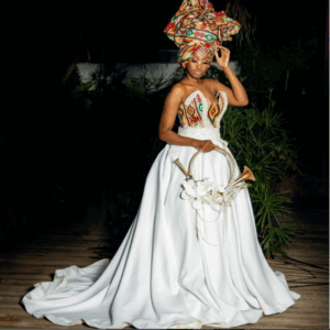 Antherline African Print Wedding Dress
