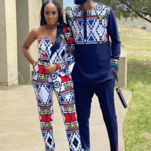 Matching set in custom Nguni print