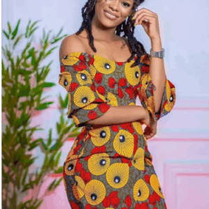Drop Shoulder African Print Mini Dress