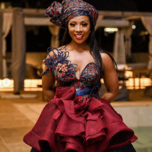 African Print Traditional Wedding Dress By Otiz Seflo