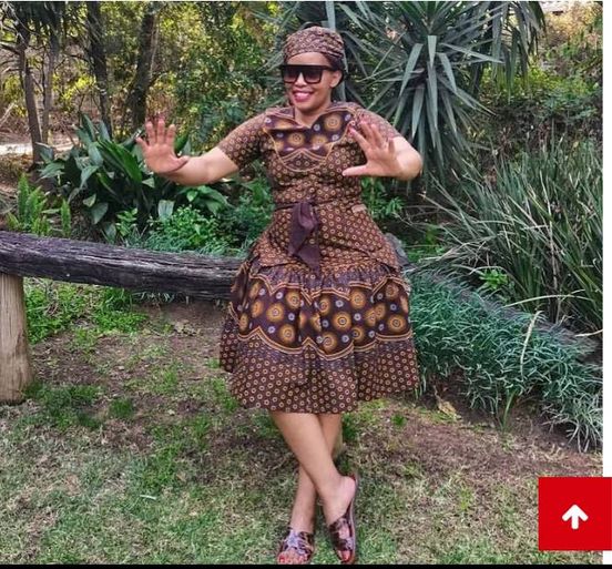 Brown Sotho Shweshwe Attire by Traditional attire Shweshwe dresses