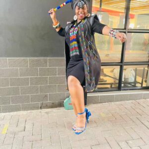 Black Umbaco dress with outer jacket