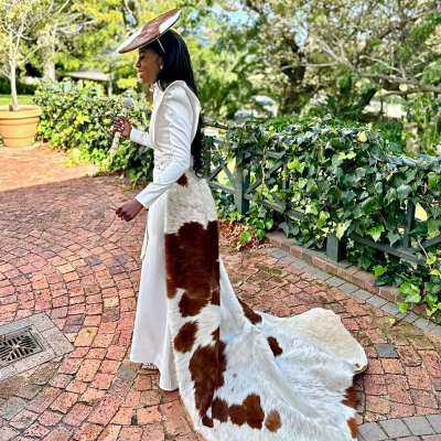 Beautiful Cowhide Traditional Wedding Dress by Divine Touch By LEMC