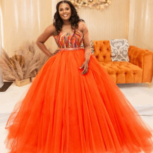 Beautiful Orange Wedding Dress By Bayanda Khathini