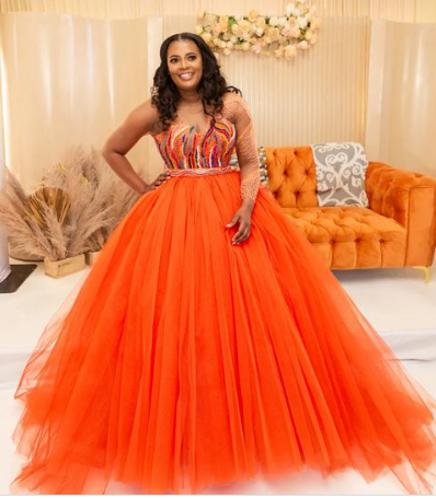 Beautiful Orange Wedding Dress By Bayanda Khathini