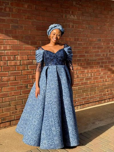 Makoti Shweshwe Dress By Styles By Tumi