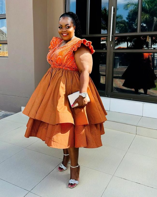 Plus Size Step Shweshwe dress by Styles ByTumi