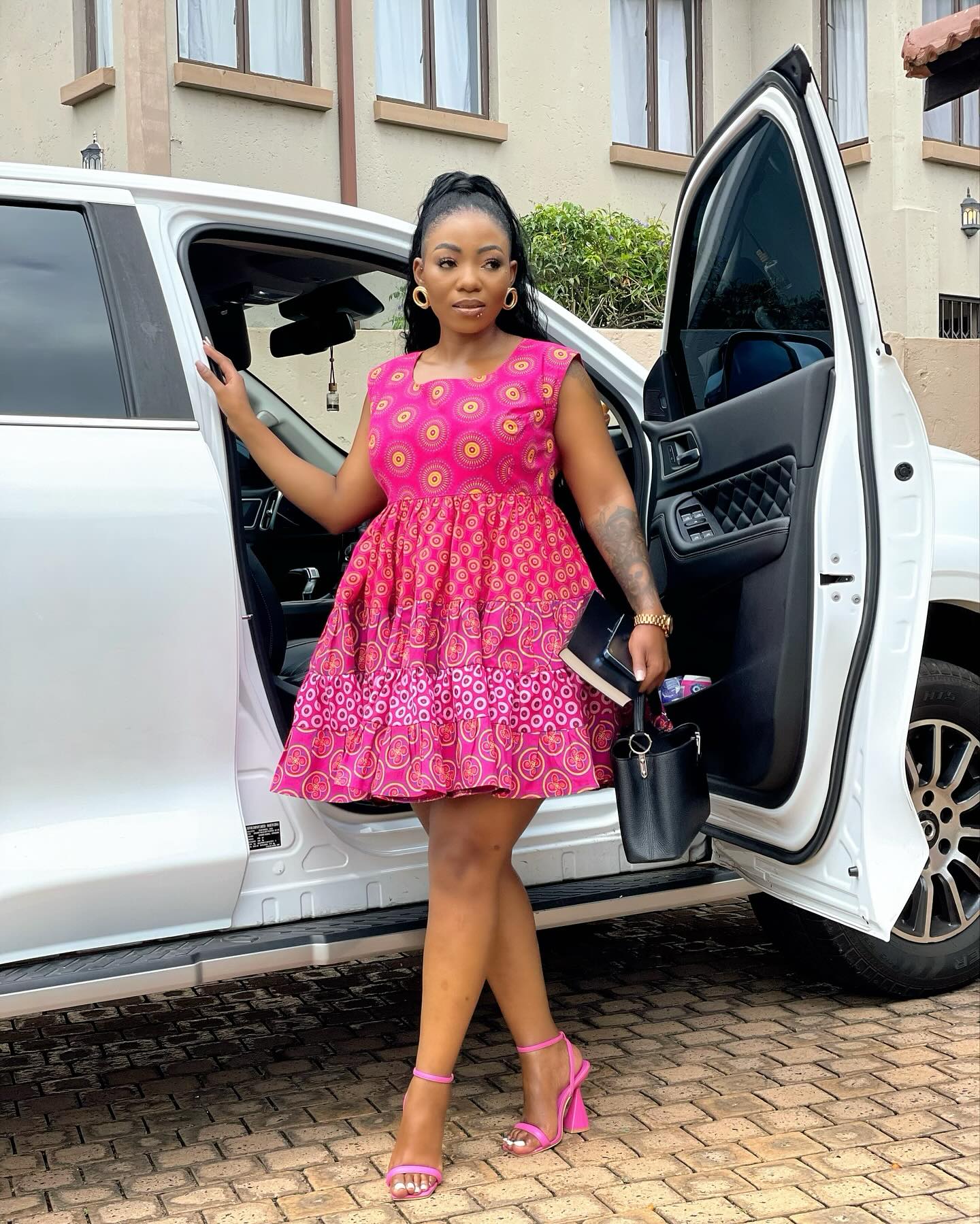 Short Multi Print Shweshwe Dress By Styles by Tumi Short Multi Print Shweshwe Dress By Styles by Tumi