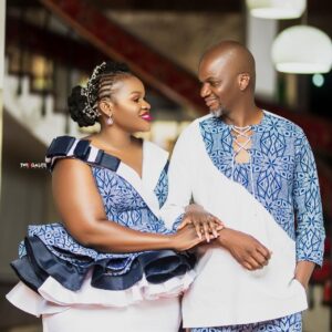 Shweshwe Attire for Couple By Styles By Tumi