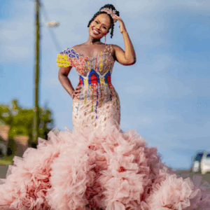 Baby Pink Traditional Wedding Dress By Bayanda Khathini