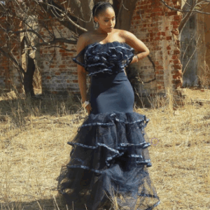 Blue dress with Shweshwe Trim by Faddicofficial Blue dress with Shweshwe Trim by Faddicofficial