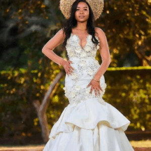 White Traditional African Wedding Dress By A Tribe Called Zimbabwe White Traditional African Wedding Dress By A Tribe Called Zimbabwe